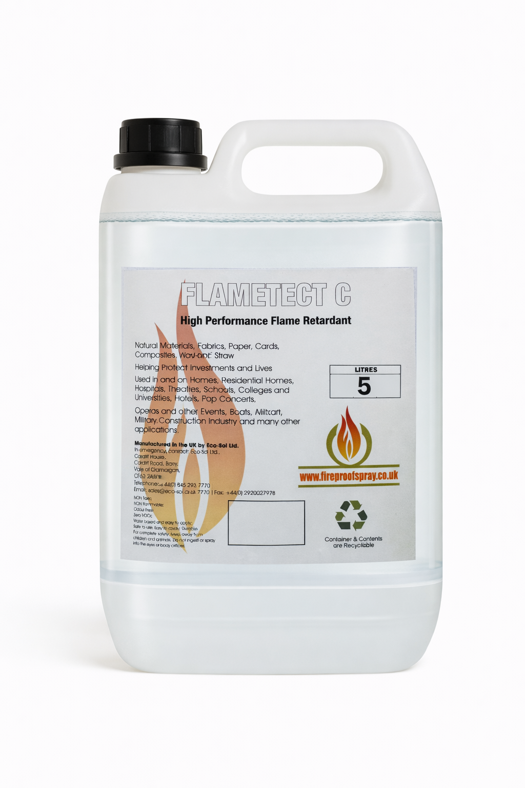 Flametect C fire retardant coating on natural material surface